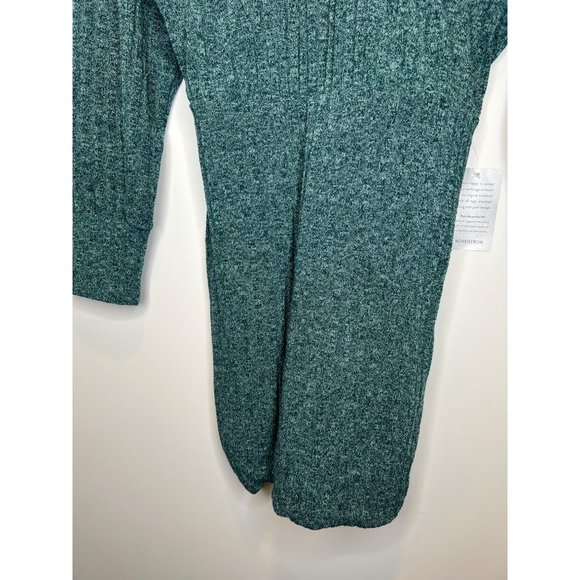 NEW Lush sweater dress ribbed long sleeve twist back off shoulder green size L - Picture 4 of 6